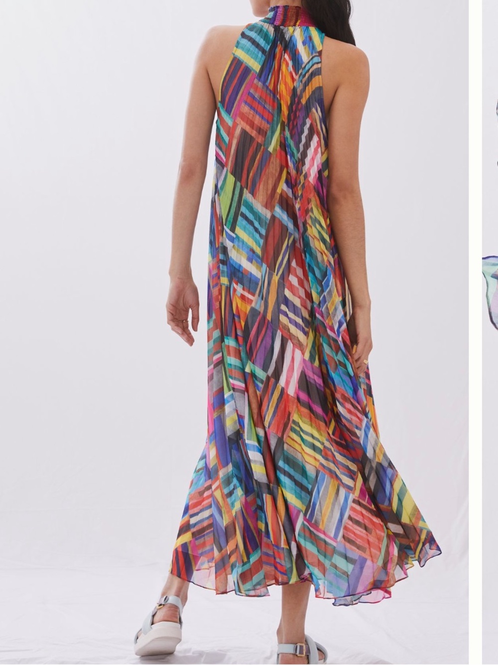 Ranna Gill Multicolor Striped Halter Maxi Dress